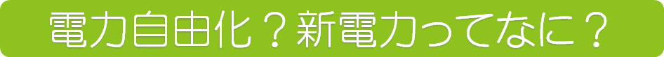 電力自由化？新電力ってなに？